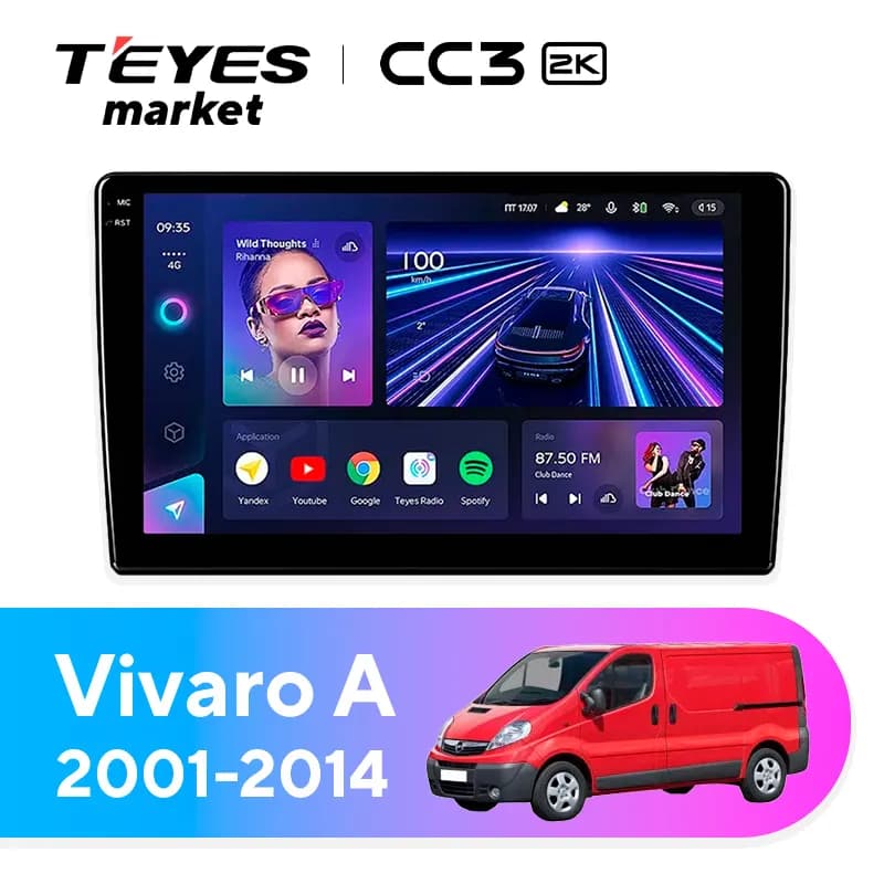 Головное устройство TEYES CC3 2K 6/128 9.5" для Renault Trafic 2014-2022