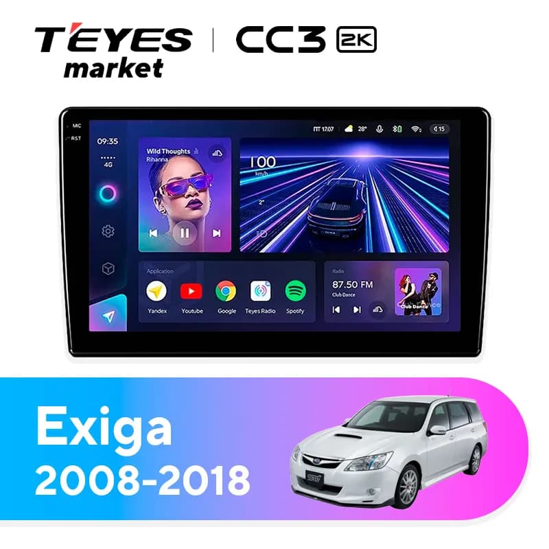 Магнитола TEYES CC3 2K 6/128 9.5" для Subaru Forester 4 SJ 2012-2015