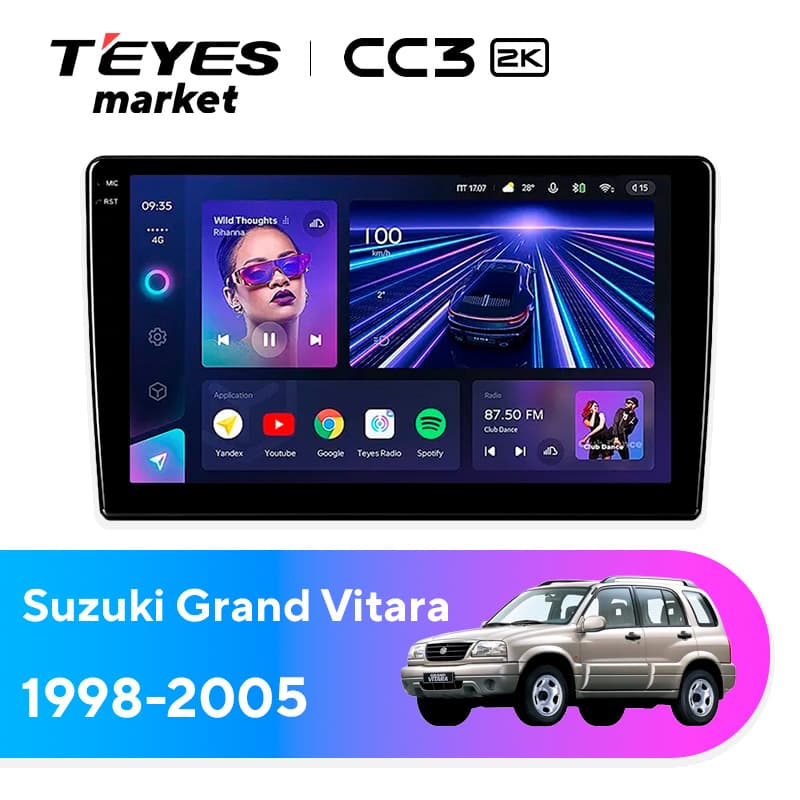 Головное устройство TEYES CC3 2K 4/32 9.5" для Suzuki Grand Vitara 2005-2016