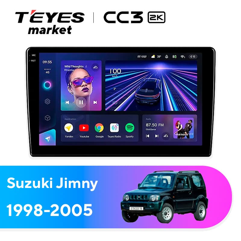 Головное устройство TEYES CC3 2K 4/64 9.5" для Suzuki Jimny 2005-2018