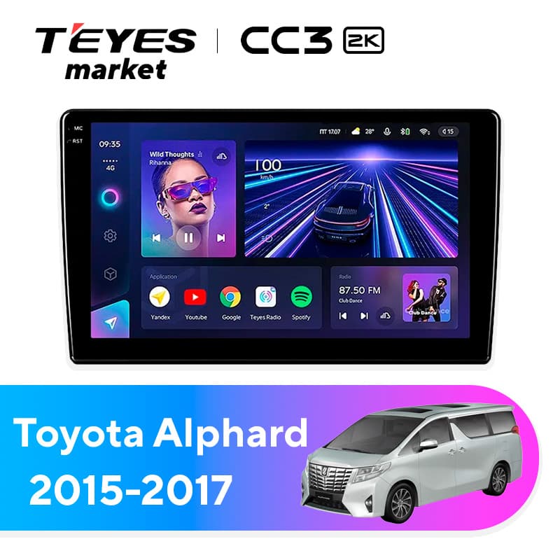 Головное устройство TEYES CC3 2K 4/64 9.5" для Toyota Alphard 2008-2015
