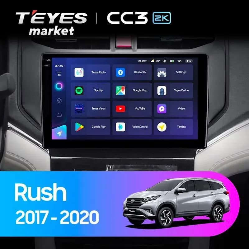 Головное устройство TEYES CC3 2K 4/32 9.5" для Toyota Rush 2017-2023