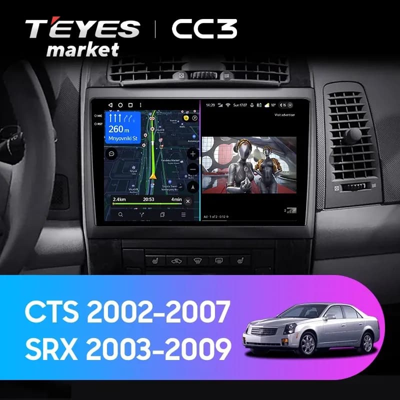 Магнитола TEYES CC3 4/64 9" для Cadillac Escalade 2006-2013