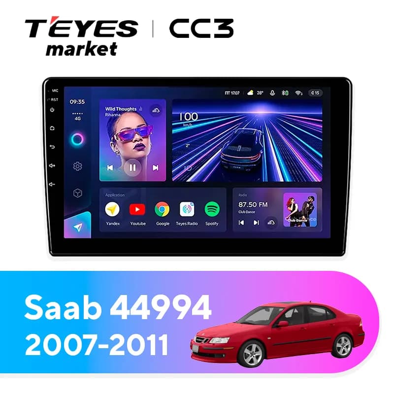 Головное устройство TEYES CC3 4/32 9" для Saab 44994 2007-2011