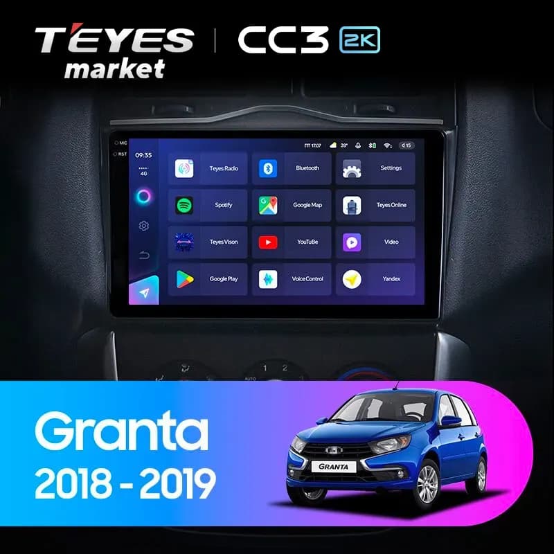 Головное устройство TEYES CC3 2K 360 6/128 9.5" для ВАЗ (LADA) Granta Cross 2018-2023