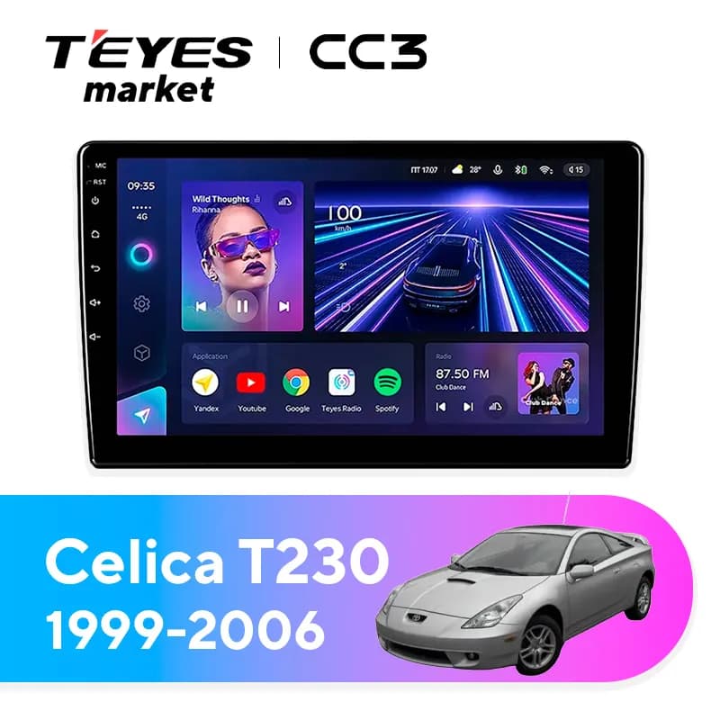 Головное устройство TEYES CC3 4/32 9" для Toyota Celica 1999-2006