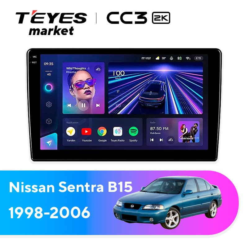 Головное устройство TEYES CC3 2K 360 6/128 10.36" для Nissan Sentra 2012-2017