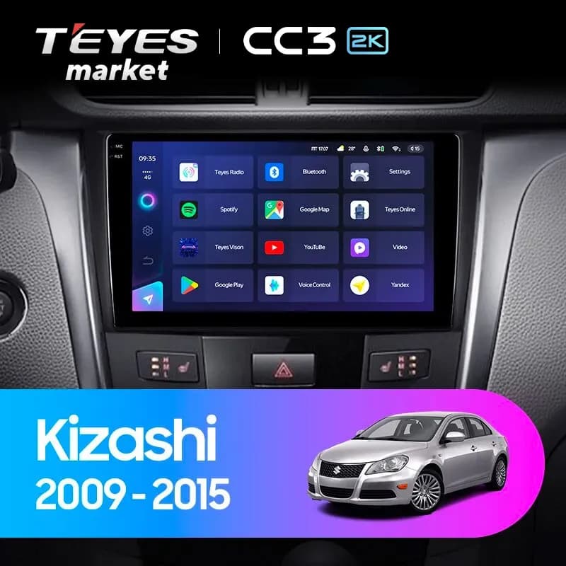 Головное устройство TEYES CC3 2K 360 6/128 9.5" для Suzuki Kizashi 2009-2014