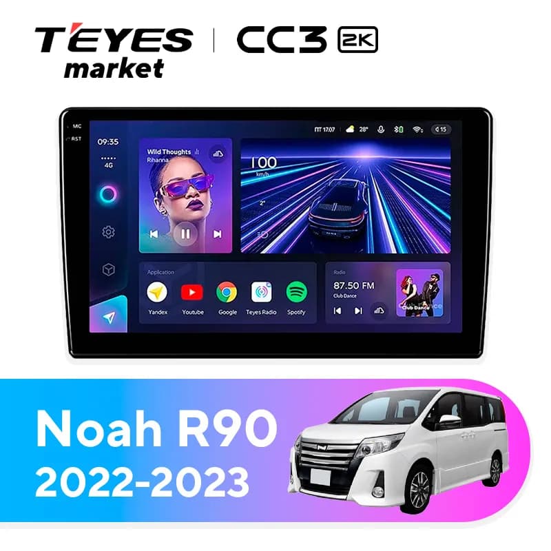 Головное устройство TEYES CC3 2K 360 6/128 10.36" для Toyota Noah 2007-2013
