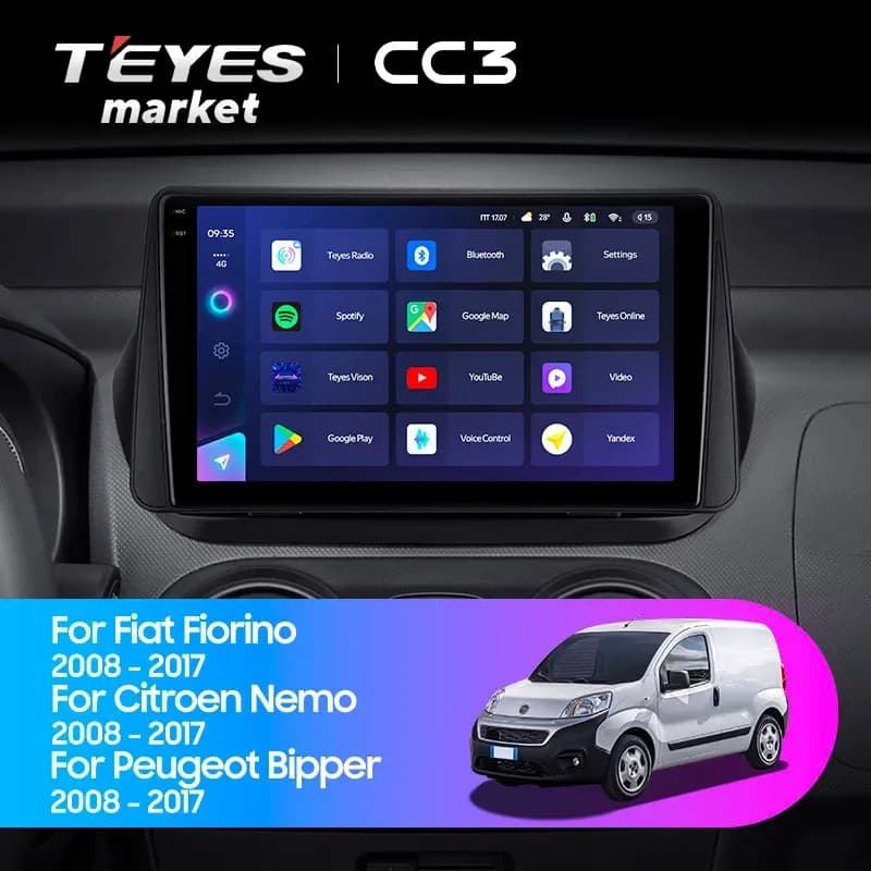 Магнитола TEYES CC3 4/32 9" для Fiat Fiorino Qubo【ZYJ】 2008-2017