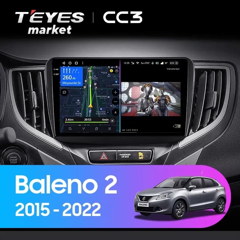 Головное устройство TEYES CC3 4/32 9" для Suzuki Celerio 2014-2023