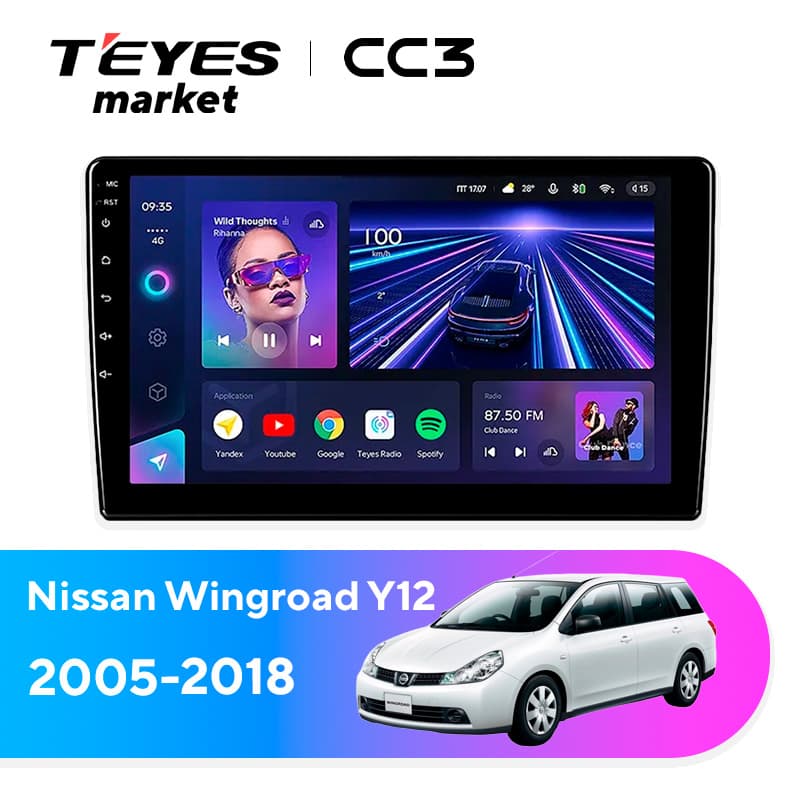 Головное устройство TEYES CC3 4/64 9" для Nissan Wingroad 2005-2018