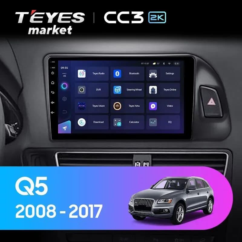 Магнитола TEYES CC3 2K 4/32 9.5" для Audi Q5 8R 2008-2017