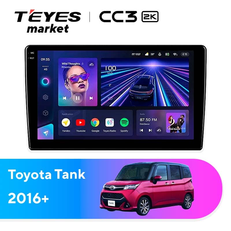 Головное устройство TEYES CC3 2K 360 6/128 10.36" для Toyota Tank 2016-2023