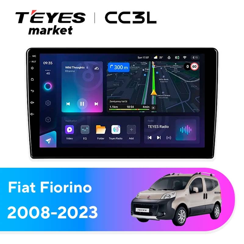 Головное устройство TEYES CC3L 4/32 9" для FIAT Fiorino 2008-2023