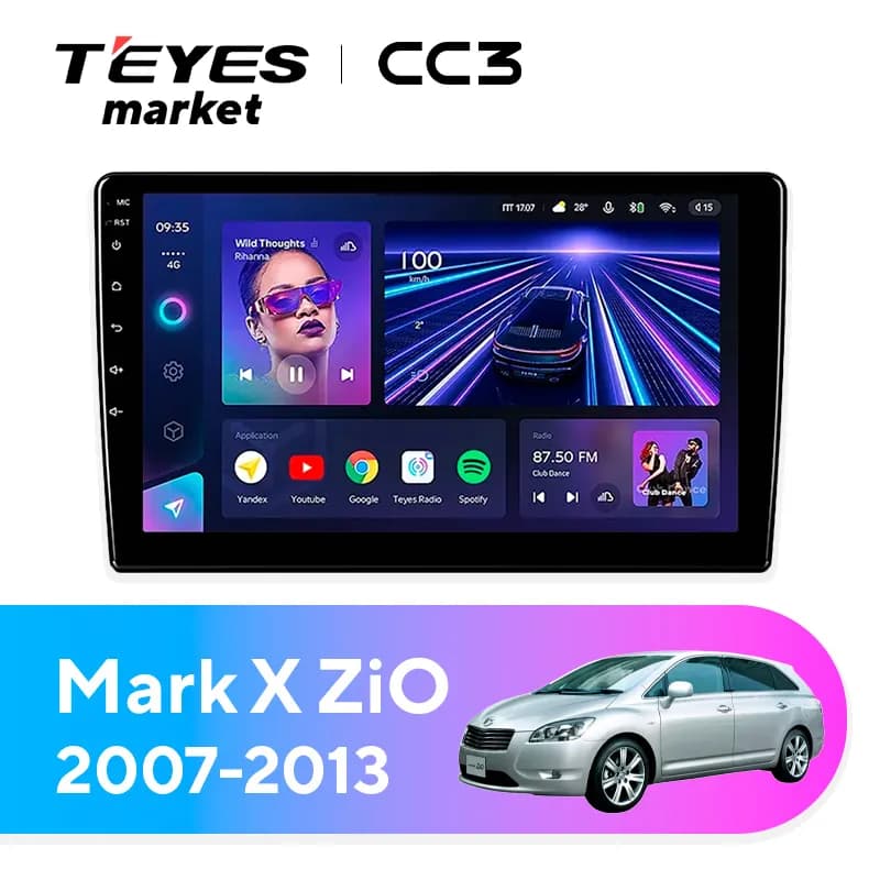 Головное устройство TEYES CC3 4/64 9" для Toyota Mark X ZiO 2007-2013