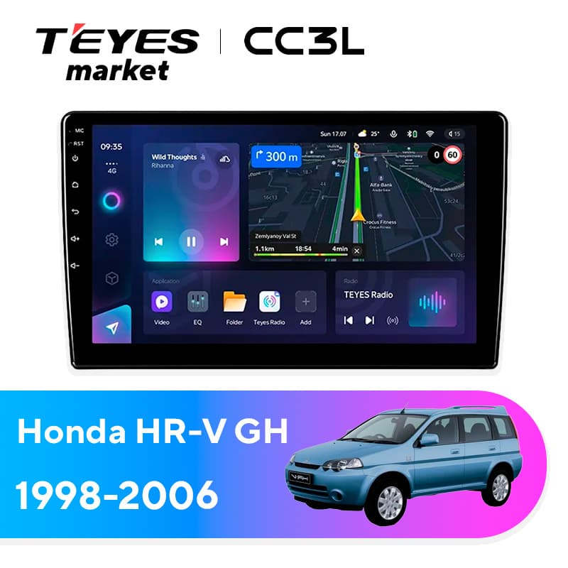 Головное устройство TEYES CC3L 4/32 9" для Honda HR-V 1998-2006