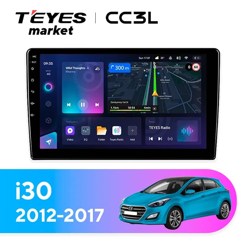 Головное устройство TEYES CC3L 4/32 9" для Hyundai i30 2017-2023