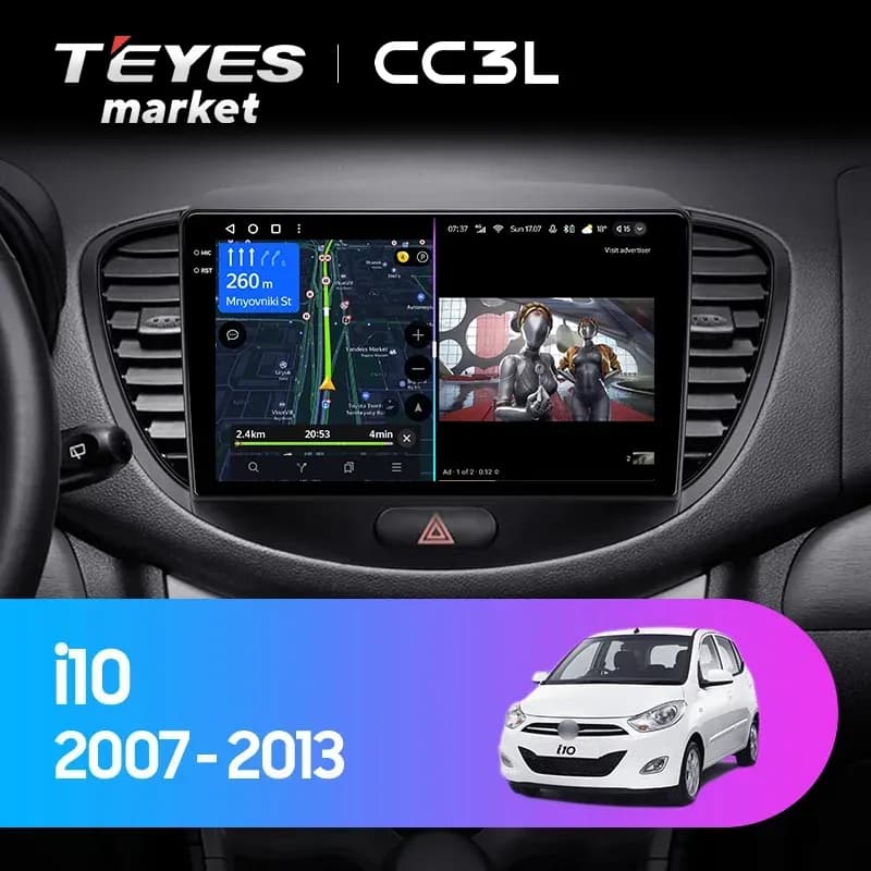 Головное устройство TEYES CC3L 4/32 9" для Hyundai i10 2013-2016