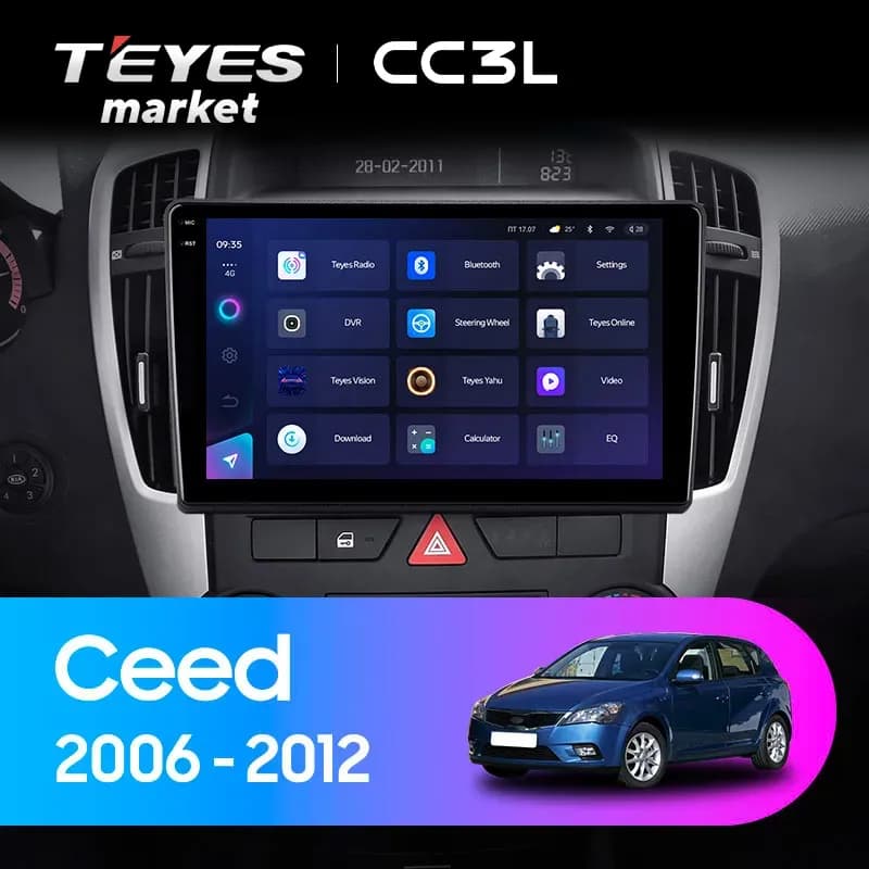 Головное устройство TEYES CC3L 4/32 9" для Kia Ceed 2006-2010