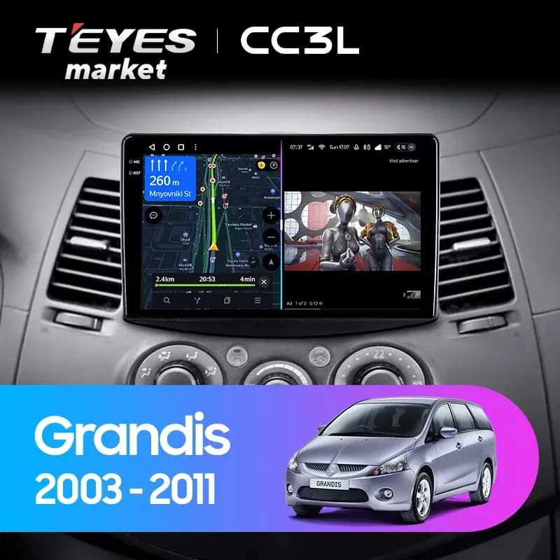 Головное устройство TEYES CC3L 4/32 9" для Mitsubishi Pajero Sport 2008-2016