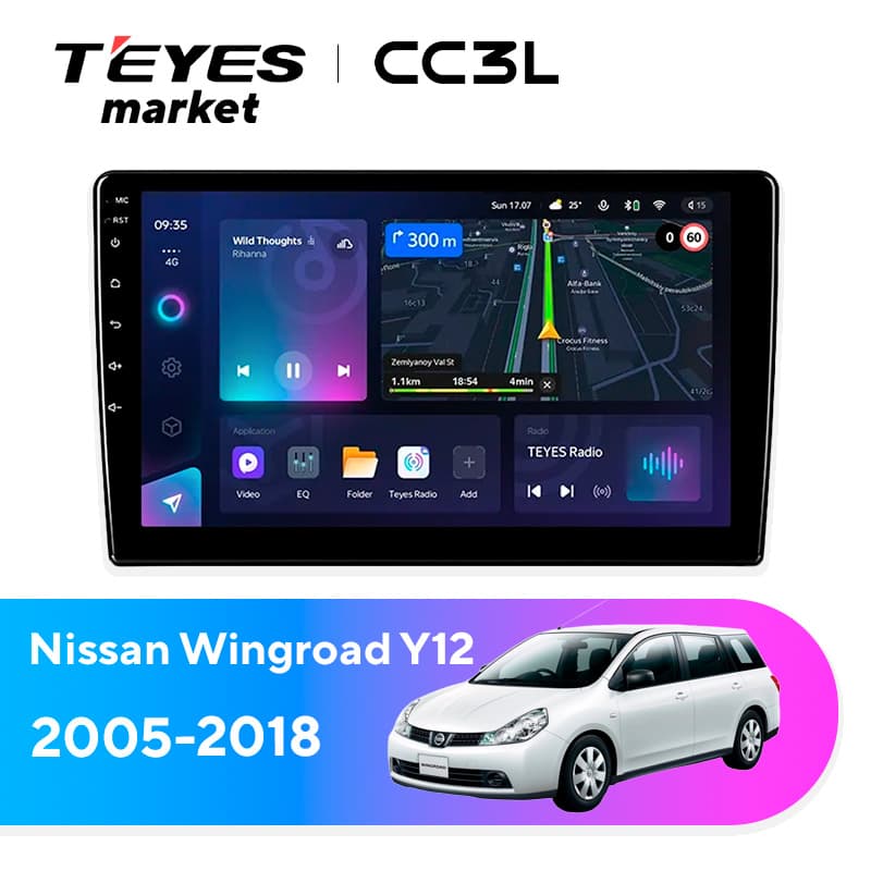 Головное устройство TEYES CC3L 4/32 9" для Nissan Wingroad 2005-2018