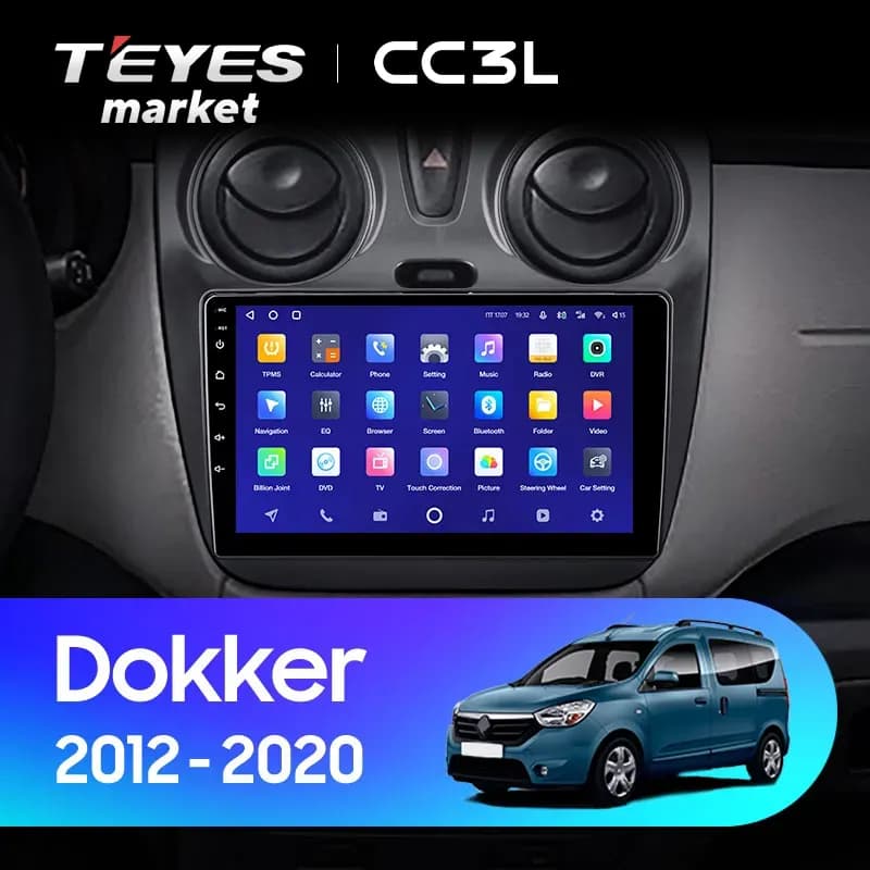 Головное устройство TEYES CC3L 4/32 9" для Renault Dokker 2012-2023