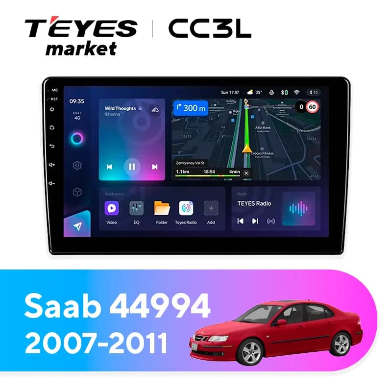 Головное устройство TEYES CC3L 4/32 9" для Saab 44994 2007-2011