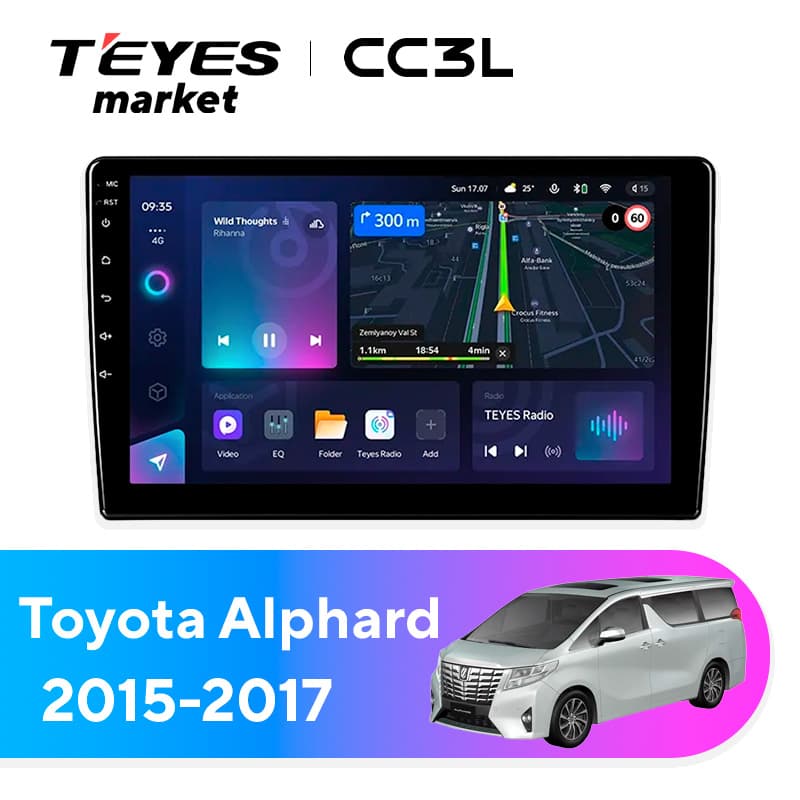 Головное устройство TEYES CC3L 4/32 9" для Toyota Alphard 2008-2015