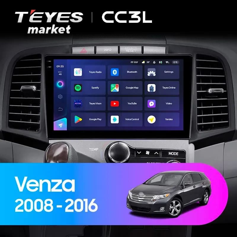 Головное устройство TEYES CC3L 4/32 9" для Toyota Venza 2008-2017