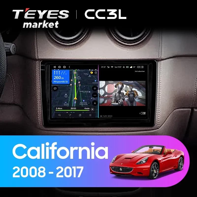 Головное устройство TEYES CC3L 4/64 9" для Ferrari California 2008-2017