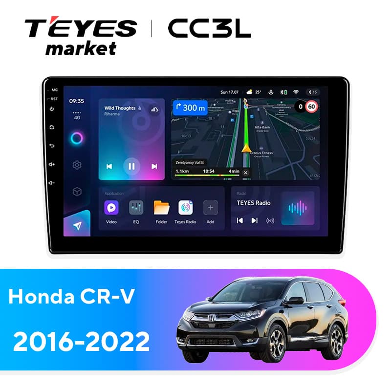Головное устройство TEYES CC3L 4/64 9" для Honda CR-V 2001-2006