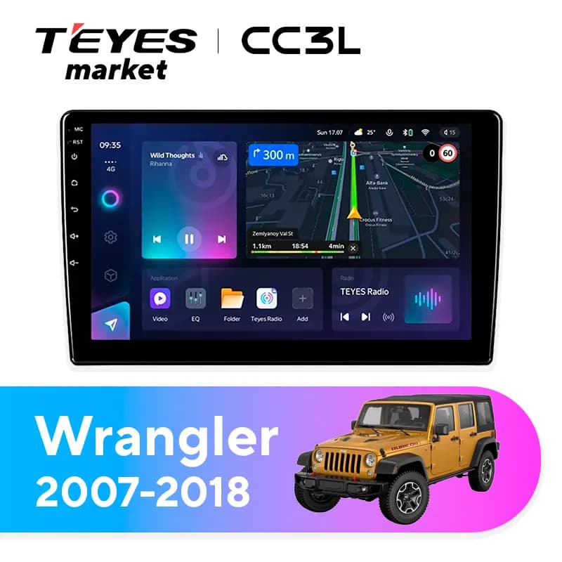 Головное устройство TEYES CC3L 4/64 9" для Jeep Wrangler 2018-2023