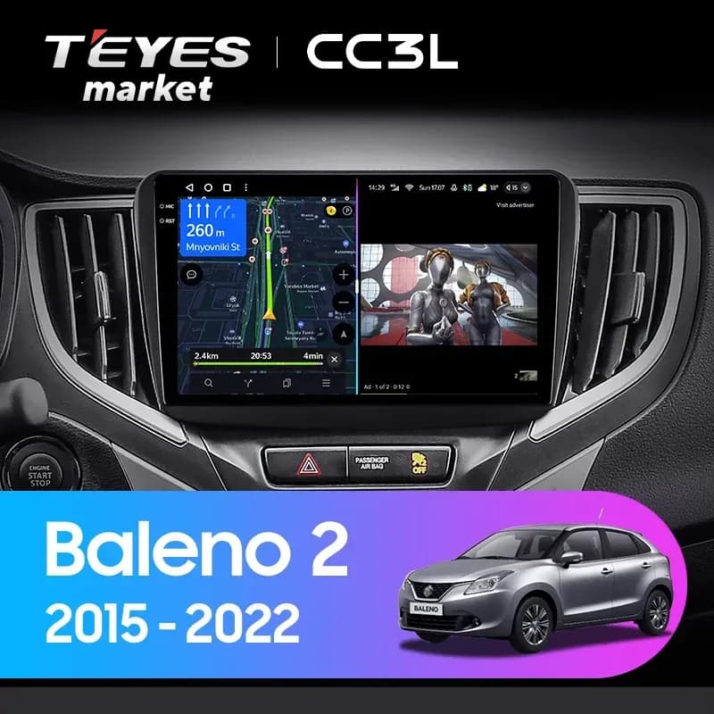 Головное устройство TEYES CC3L 4/64 9" для Suzuki Celerio 2014-2023