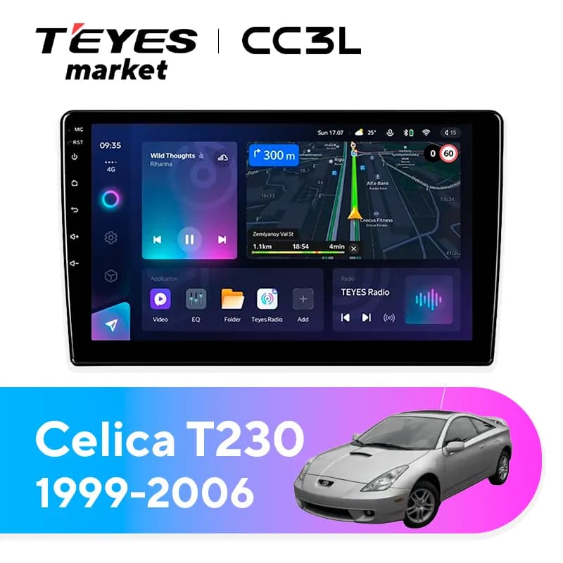 Головное устройство TEYES CC3L 4/64 9" для Toyota Celica 1999-2006