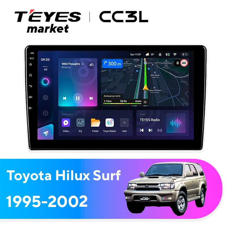 Головное устройство TEYES CC3L 4/64 9" для Toyota Hilux Surf 2002-2009