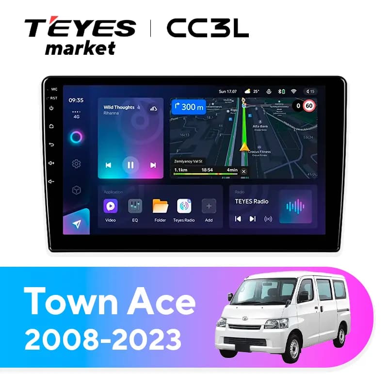 Головное устройство TEYES CC3L 4/64 9" для Toyota Town Ace 2008-2023