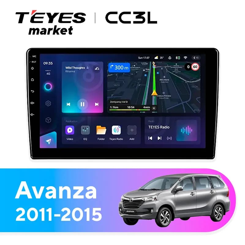 Головное устройство TEYES CC3L 4/32 9" для Toyota Avanza 2011-2015
