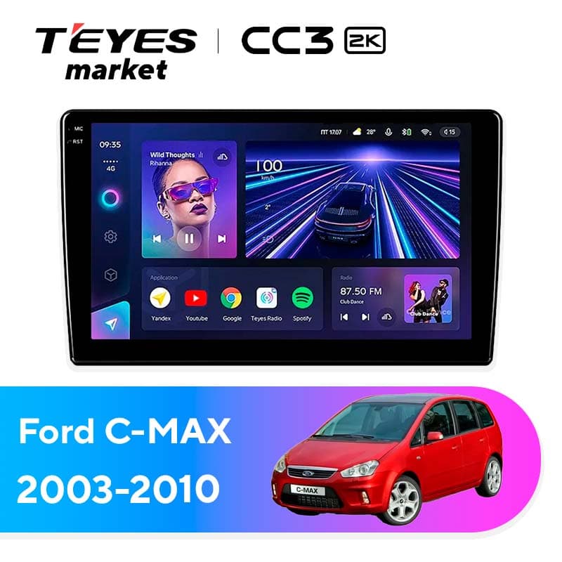 Головное устройство TEYES CC3 2K 4/64 9.5" для Ford C-MAX 2003-2007