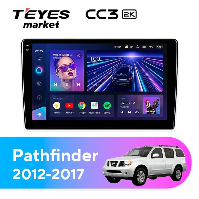 Головное устройство TEYES CC3 2K 4/64 9.5" для Nissan Pathfinder 2012-2017
