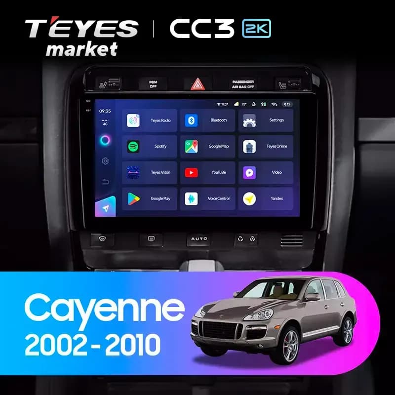 Головное устройство TEYES CC3 2K 360 6/128 9.5" для Porsche Cayman 2005-2009