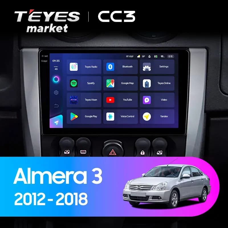 Головное устройство TEYES CC3 4/64 9" для Nissan Pulsar 2014-2018