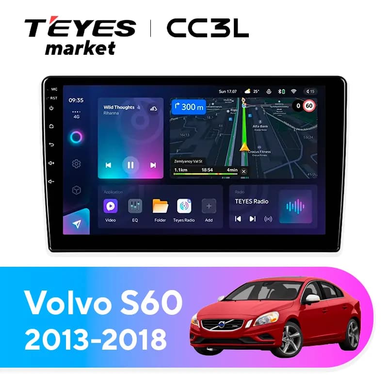 Головное устройство TEYES CC3L 4/32 9" для Volvo S60 2010-2018