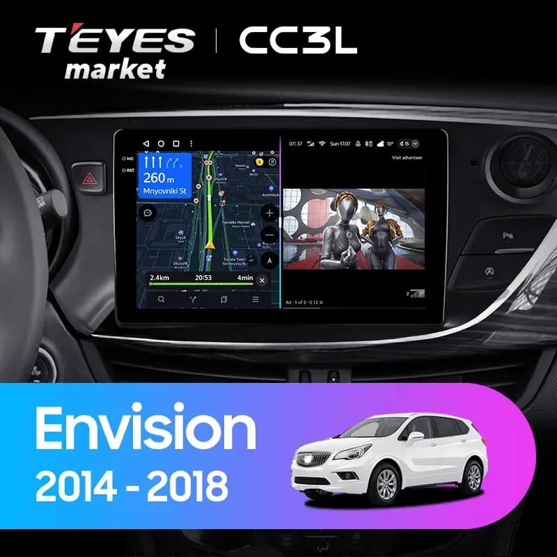 Головное устройство TEYES CC3 2K 6/128 10.36" для Buick Envision 2016-2018