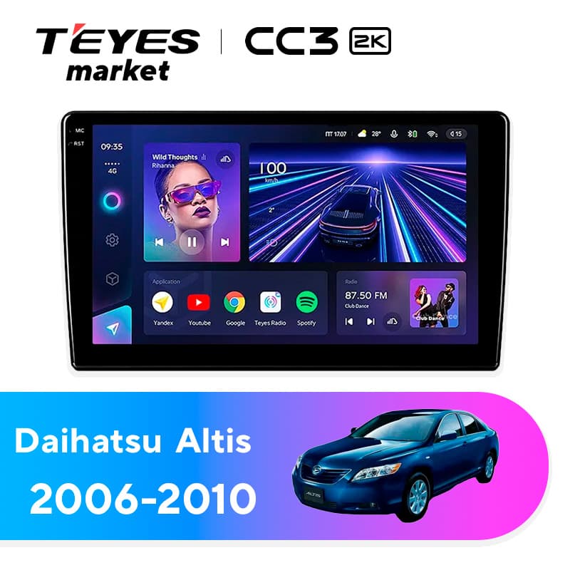 Головное устройство TEYES CC3 2K 360 6/128 10.36" для Daihatsu Altis 2006-,201