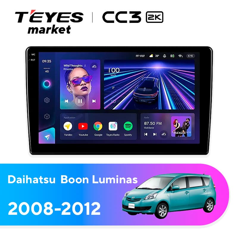 Головное устройство TEYES CC3 2K 360 6/128 10.36" для Daihatsu Boon Luminas 2008-2012