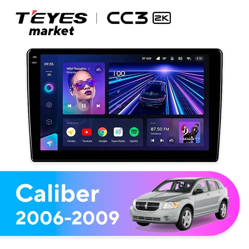 Головное устройство TEYES CC3 2K 360 6/128 10.36" для Dodge Caliber 2006-2009