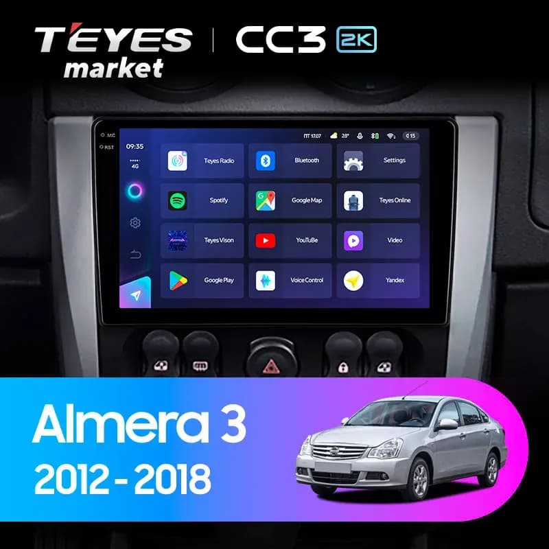 Головное устройство TEYES CC3 2K 6/128 10.36" для Nissan Micra 2013-2017