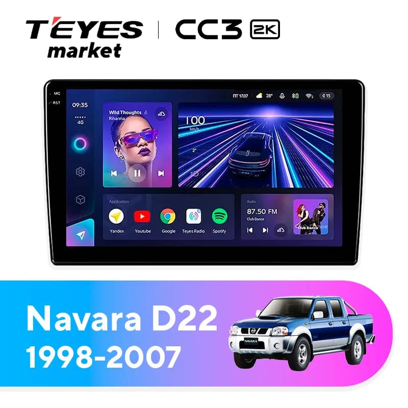 Головное устройство TEYES CC3 2K 6/128 10.36" для Nissan Paladin 2003-2013