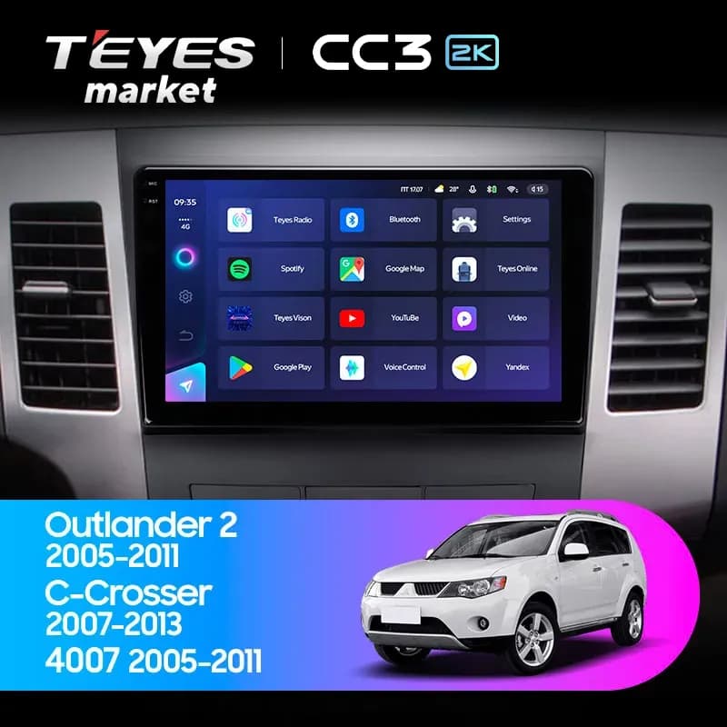 Головное устройство TEYES CC3 2K 6/128 9.5" для Citroen C-Crosser 2007-2013